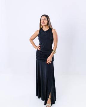 Vestido Longo Franzido Bianca
