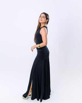 Vestido Longo Franzido Bianca