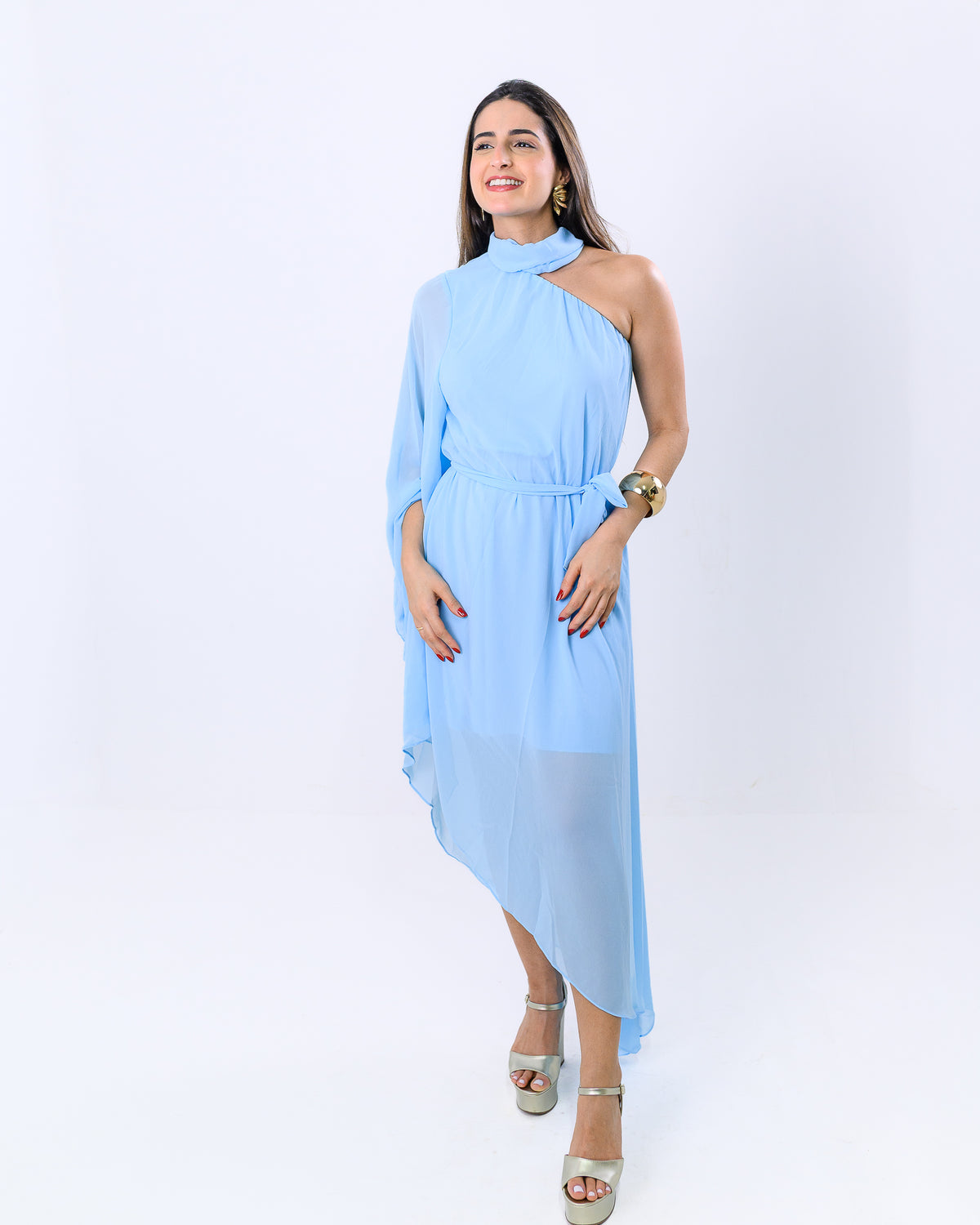 Vestido Longo com Manga Maya