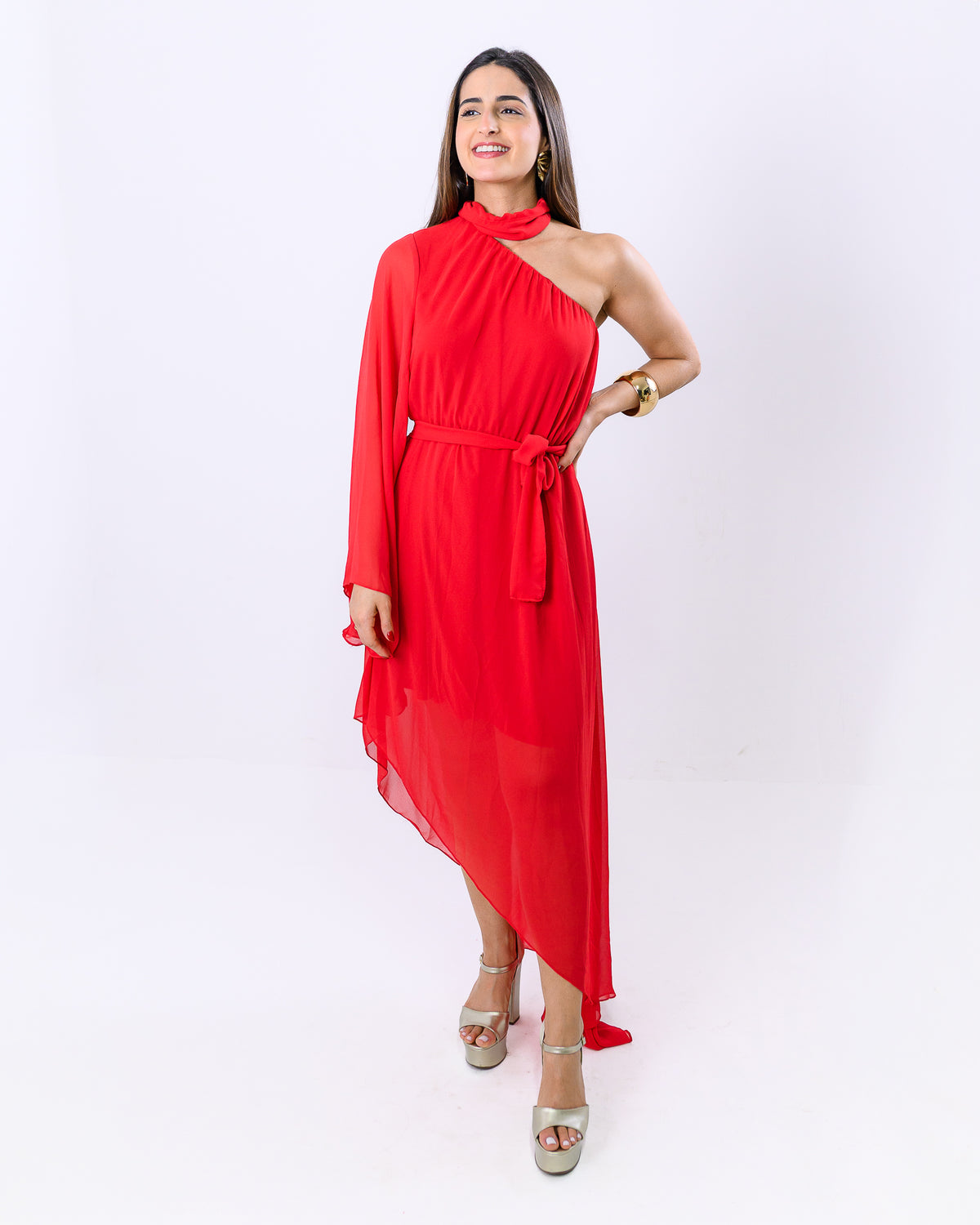 Vestido Longo com Manga Maya