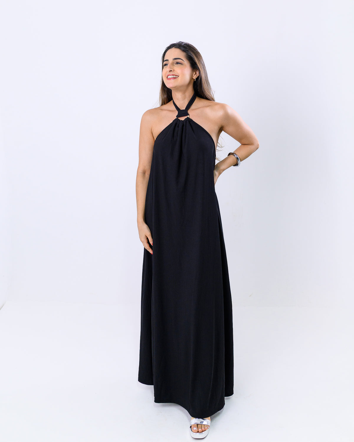 Vestido Longo Canelado Poly