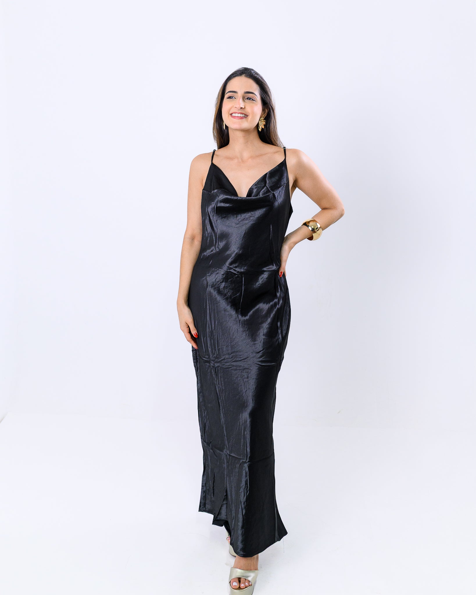 Vestido Longo Cetim Sandy