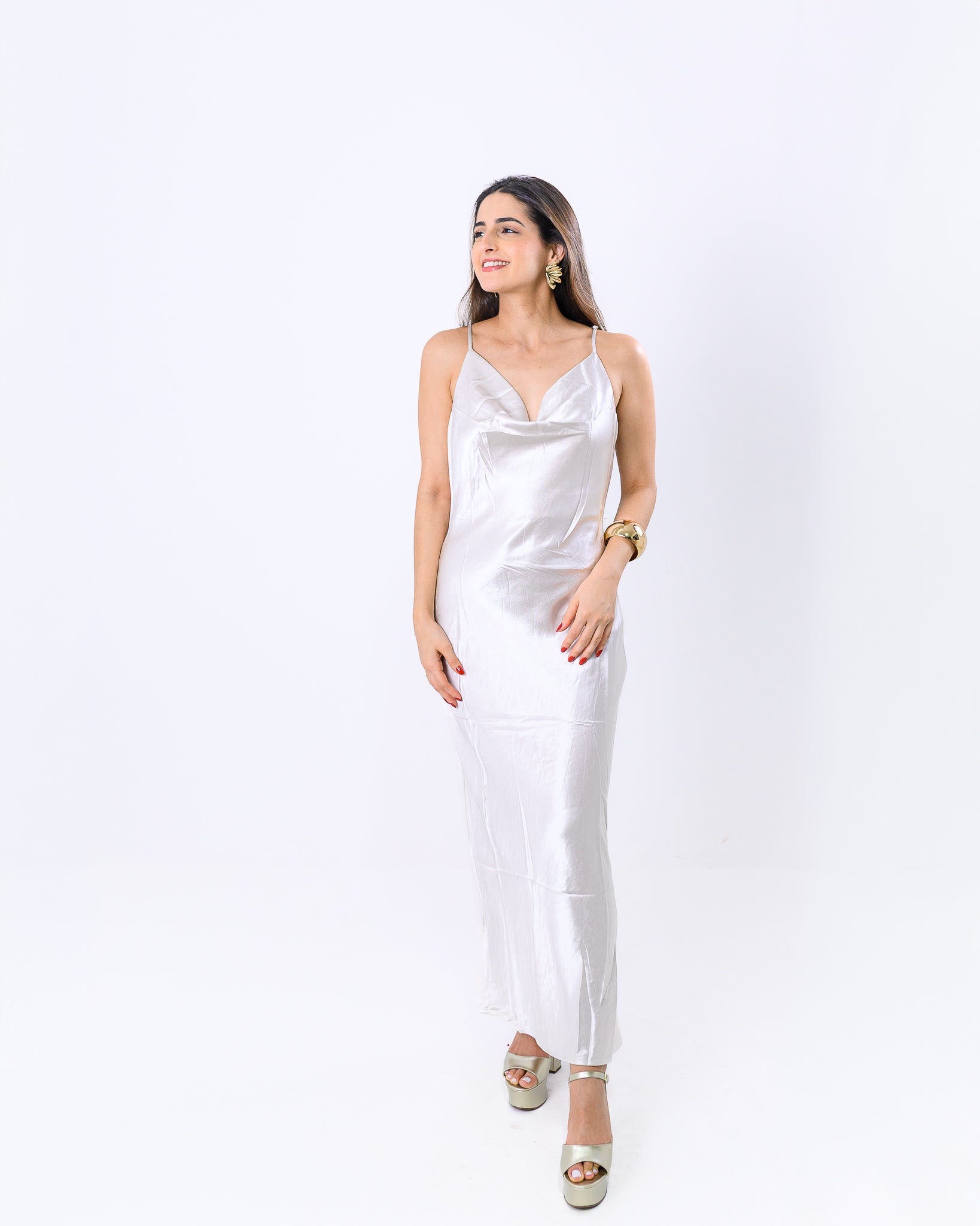 Vestido Longo Cetim Sandy