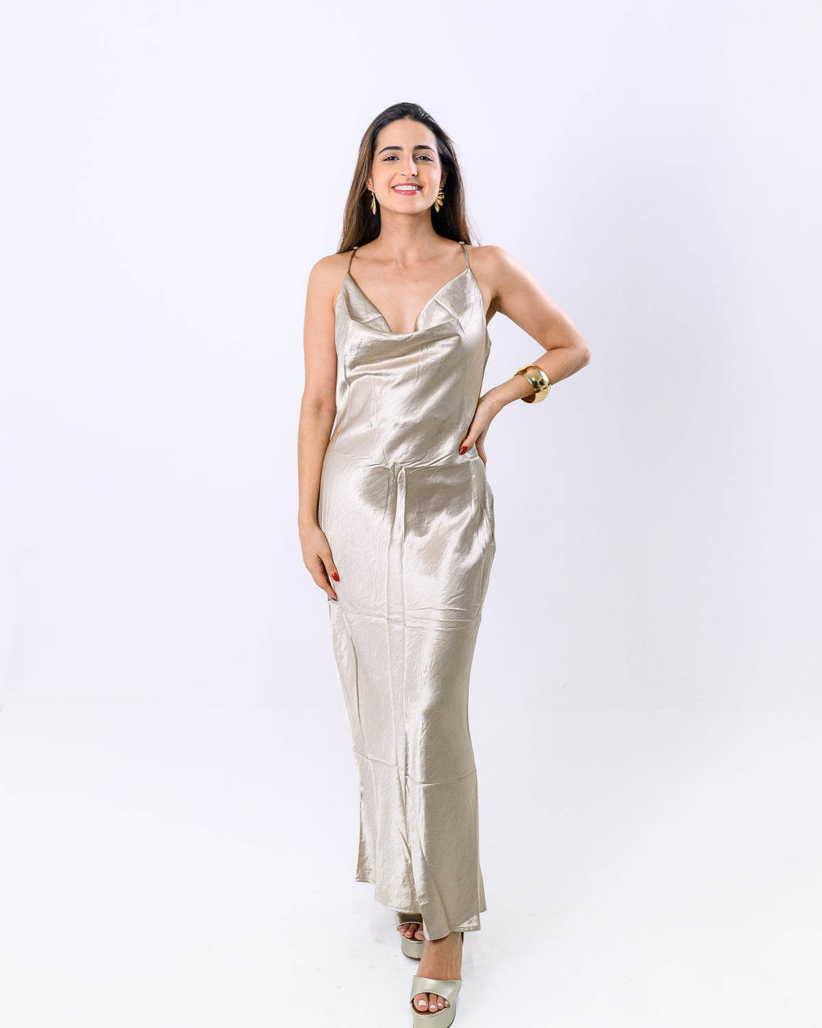 Vestido Longo Cetim Sandy