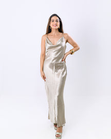 Vestido Longo Cetim Sandy