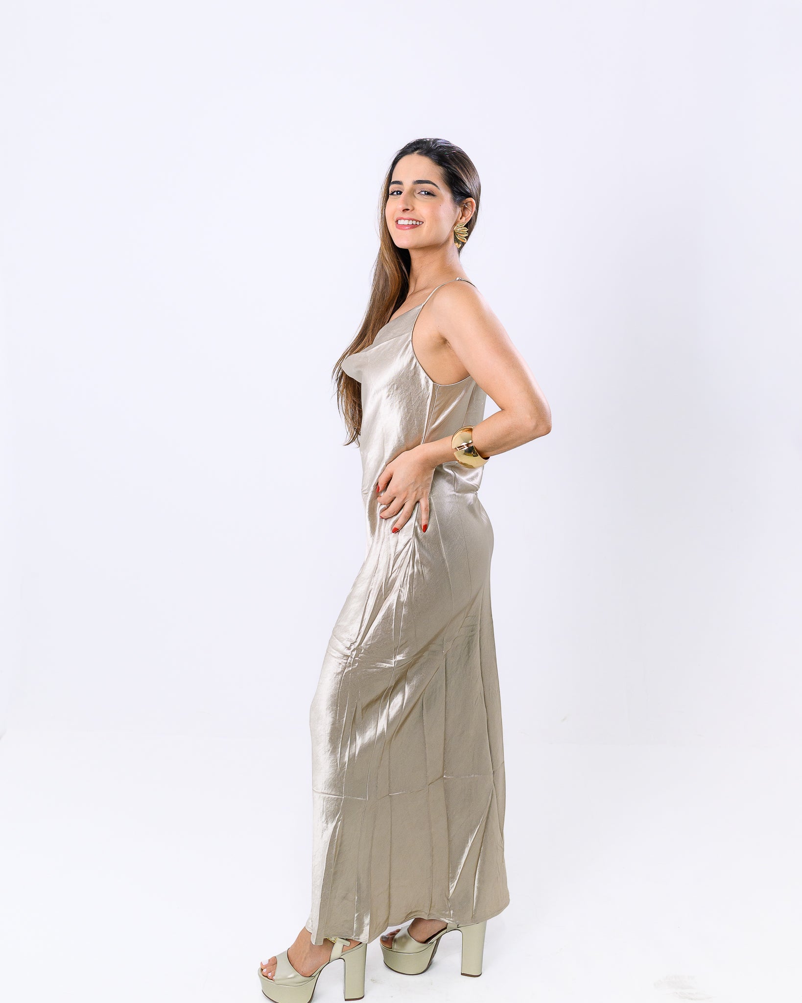 Vestido Longo Cetim Sandy