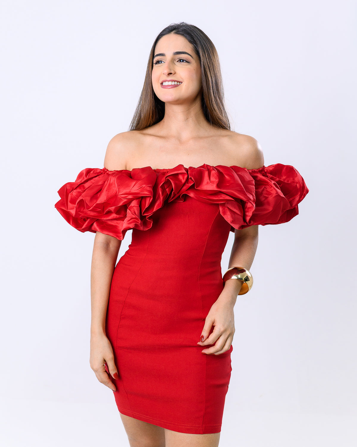 Vestido Curto com Babado Sara