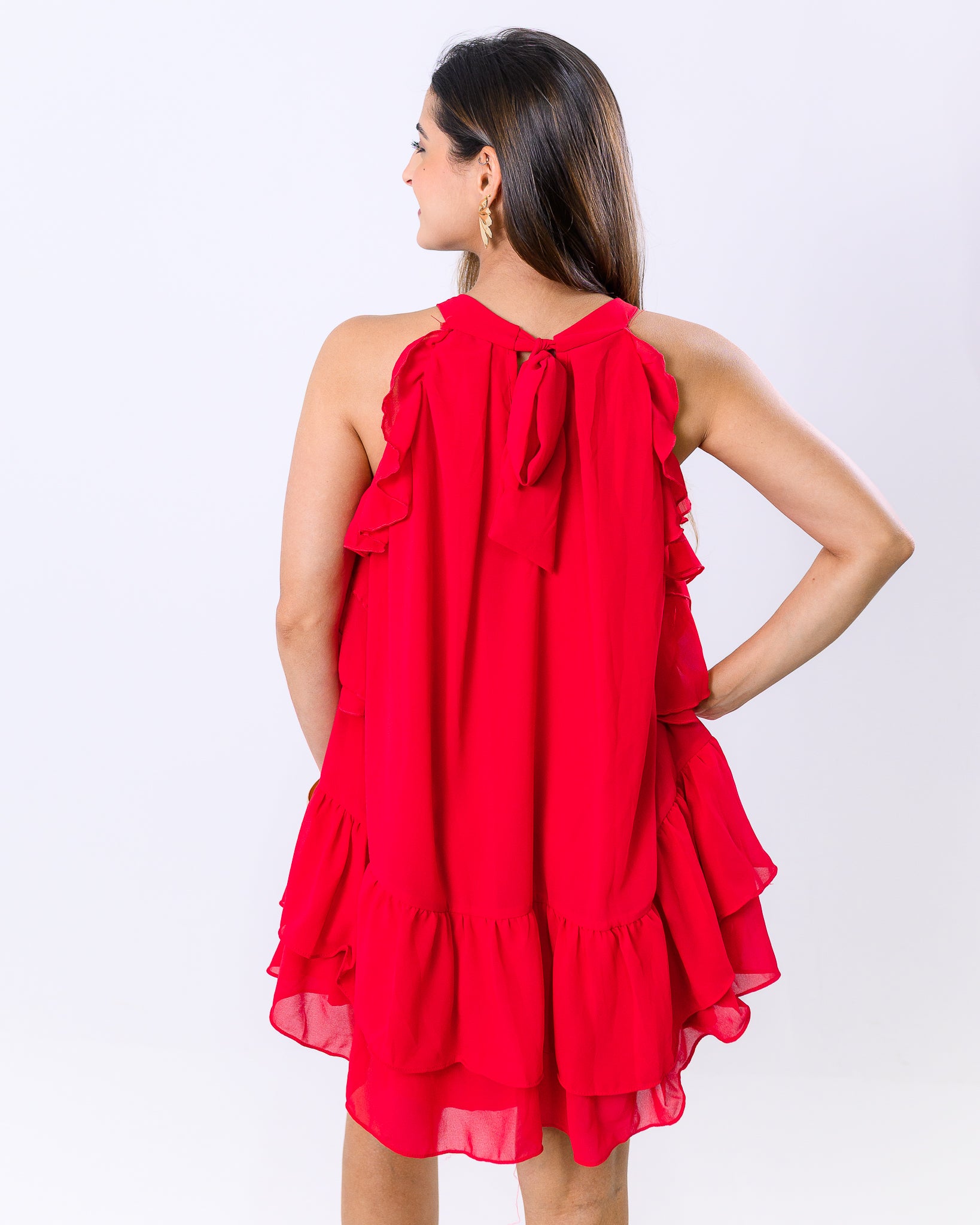 Vestido Midi com Babado Tainara