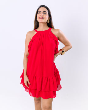 Vestido Midi com Babado Tainara