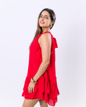 Vestido Midi com Babado Tainara